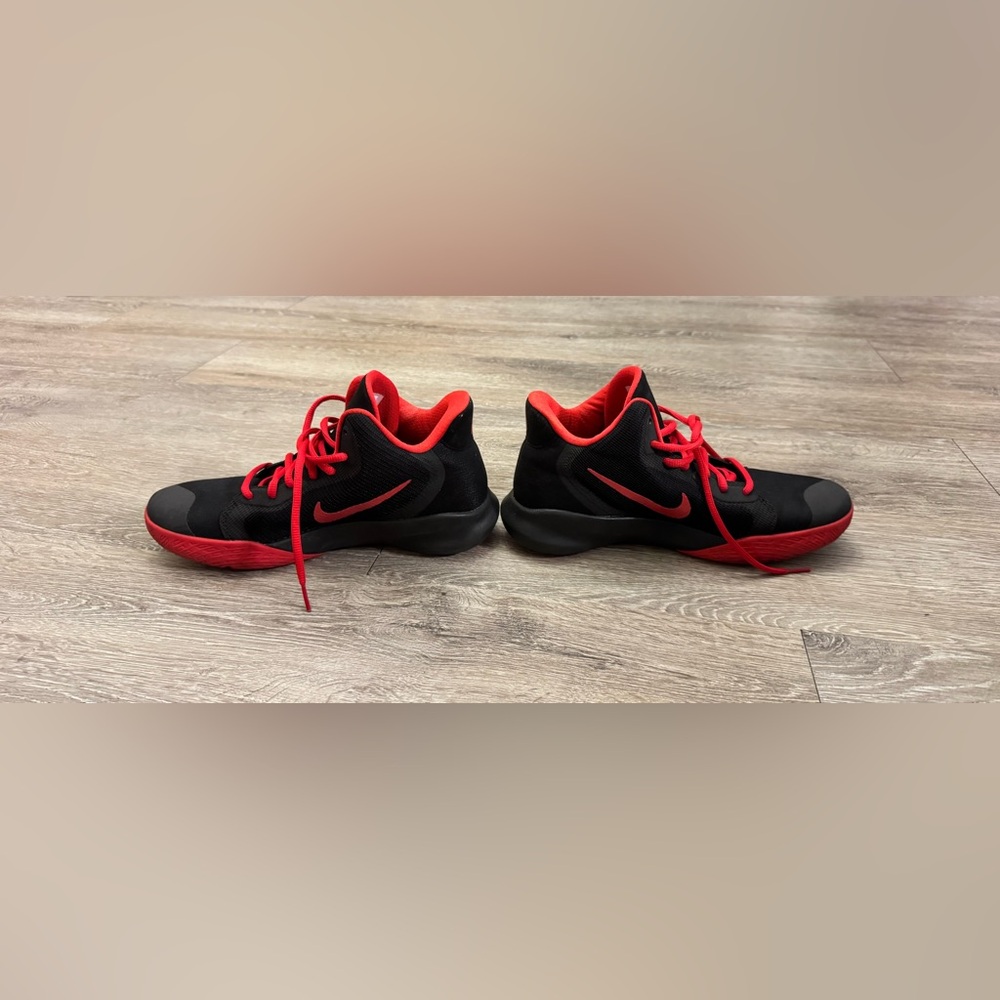 Nike Precision 3 Red and Black Basketball Men’s Shoes - Picture 4 of 7